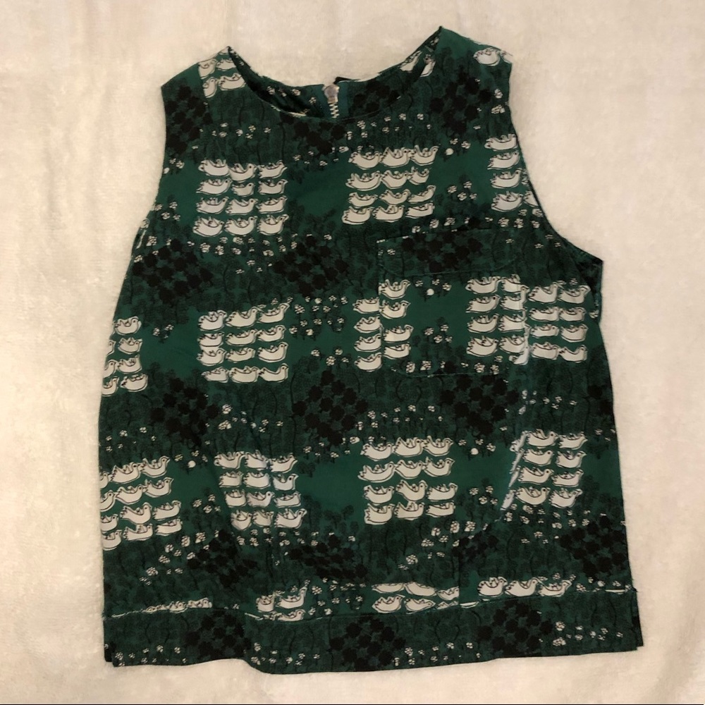 Girls marni green printed sleeveless shirt -4 yeas